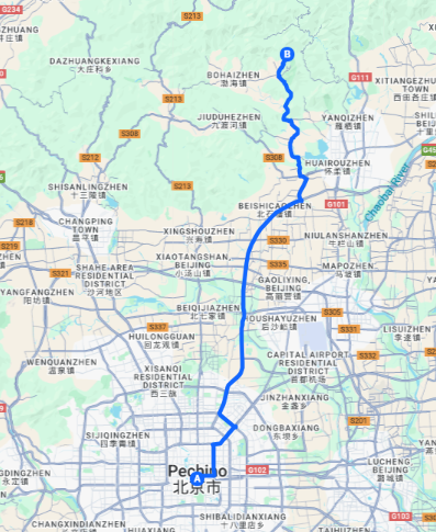 Percorso per arrivare a Mutianyu