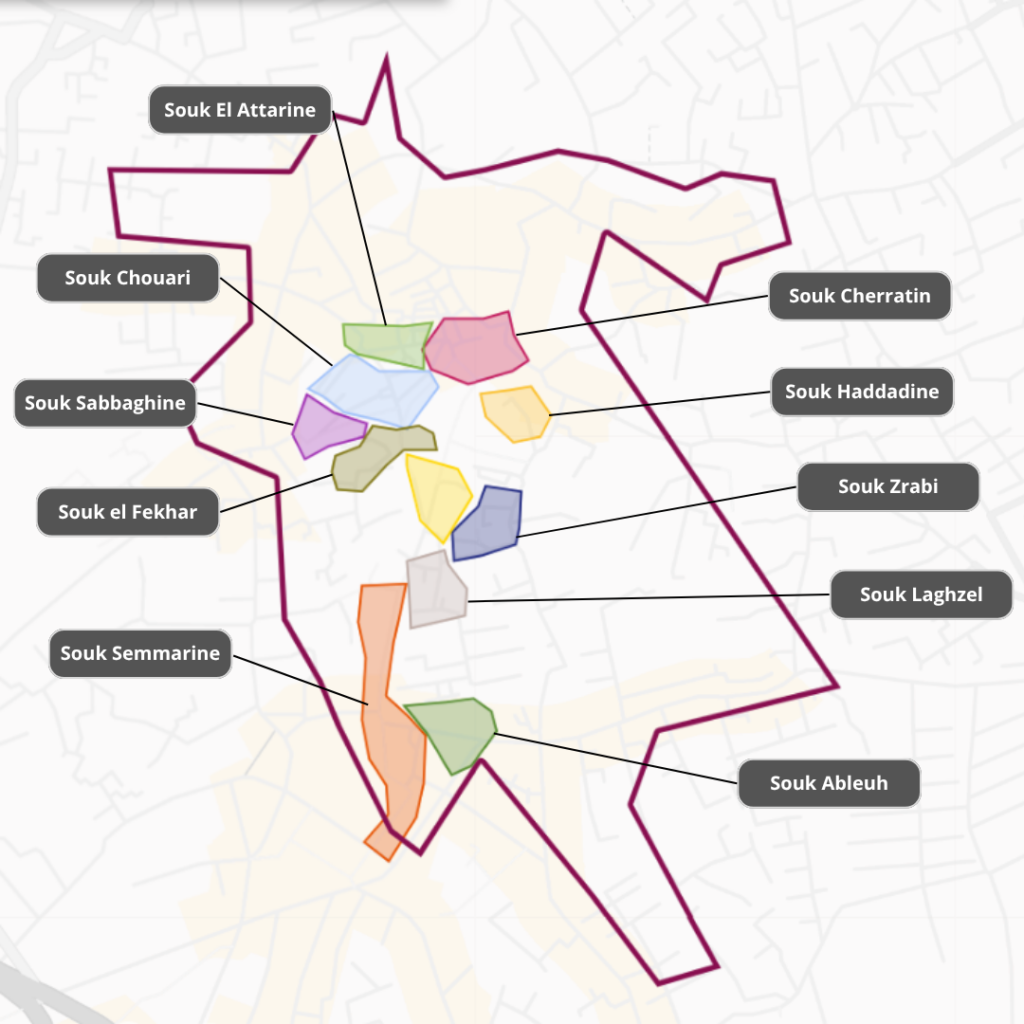Mappa dei Souk di Marrakech