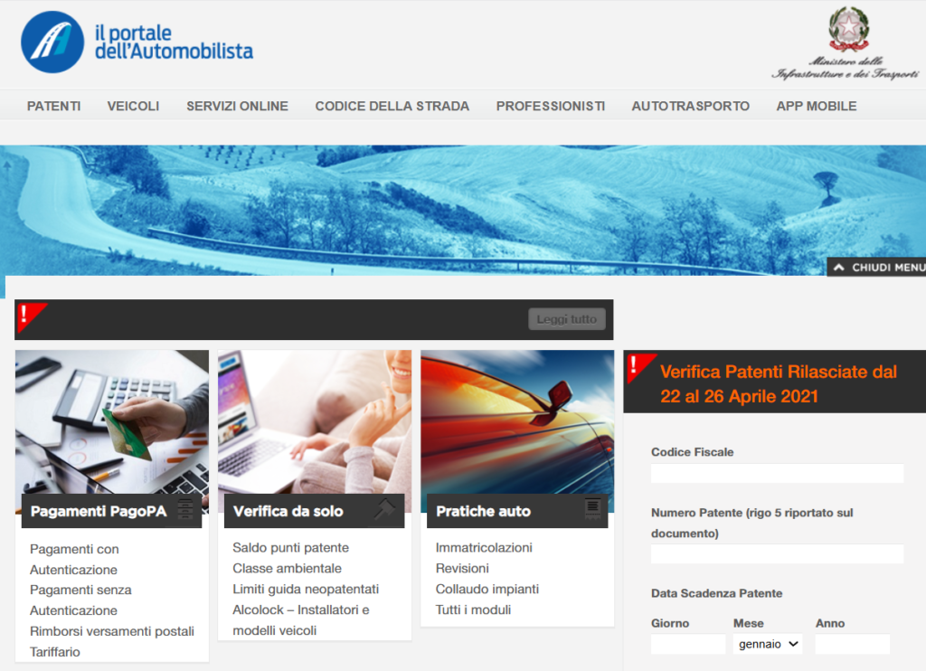 Portale dell'Automobilista